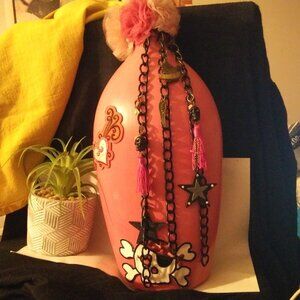 OOAK Handmade  Pink Punk Bottle